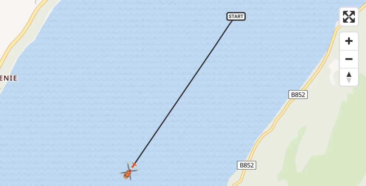 Flight route Coastguard Helicopter Loch Ness - Loch Ness, 04 June 2026, 17:56
