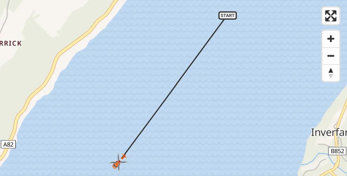 Flight route Coastguard Helicopter Loch Ness - Loch Ness, 04 June 2026, 18:14