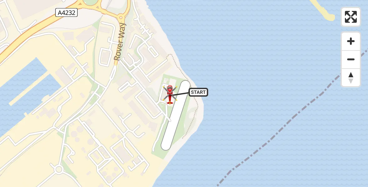 Flight route Air Ambulance Helicopter Cardiff Heliport - Cardiff Heliport, 04 June 2026, 21:38
