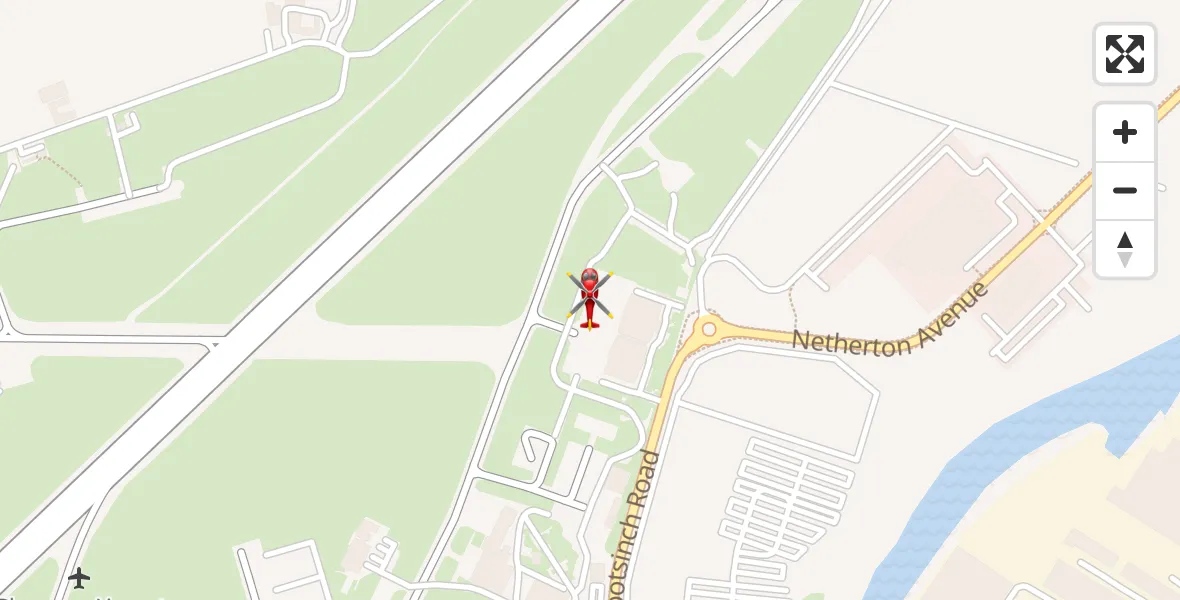 Flight route Air Ambulance Helicopter Glasgow Airport - Glasgow Airport, 05 June 2026, 10:03