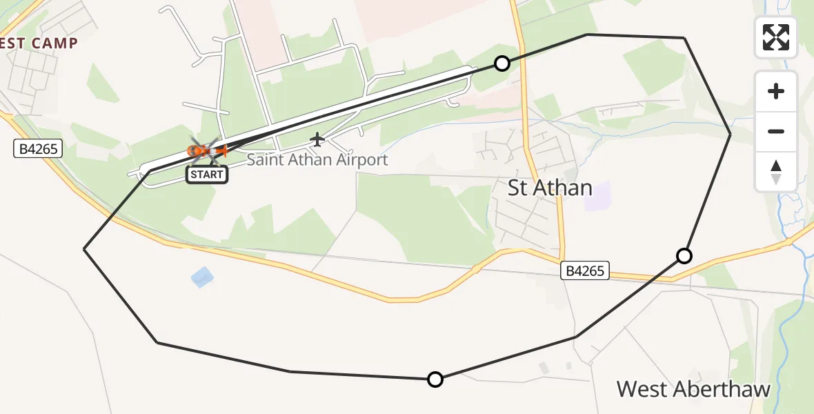 Flight route Coastguard Helicopter MOD St Athan - MOD St Athan, 05 June 2026, 13:07