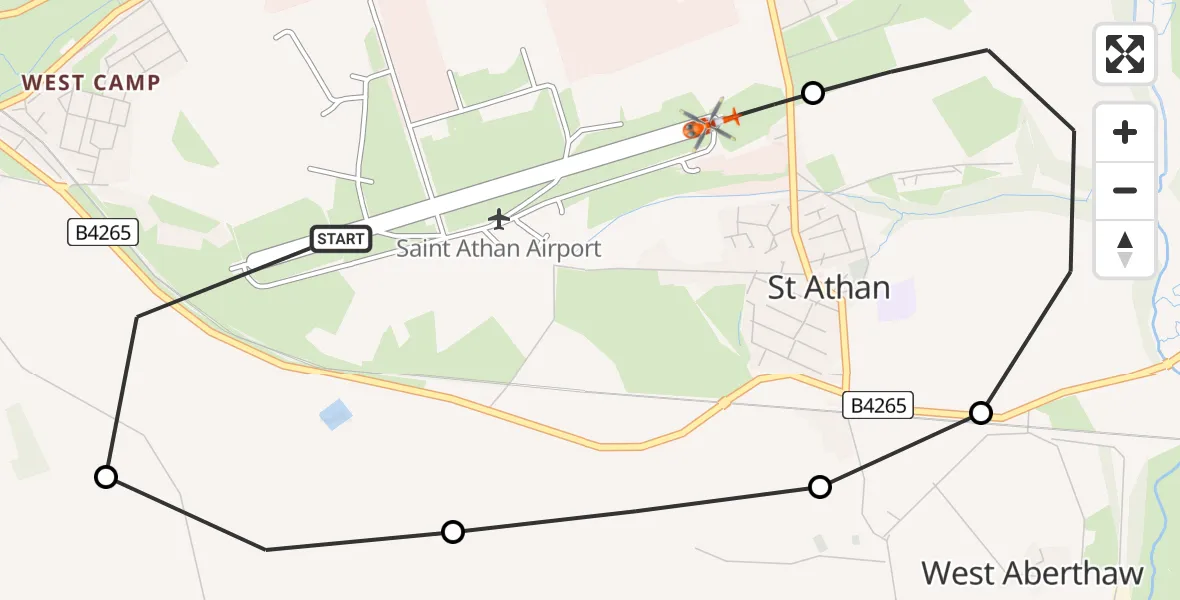 Flight route Coastguard Helicopter MOD St Athan - MOD St Athan, 05 June 2026, 13:15