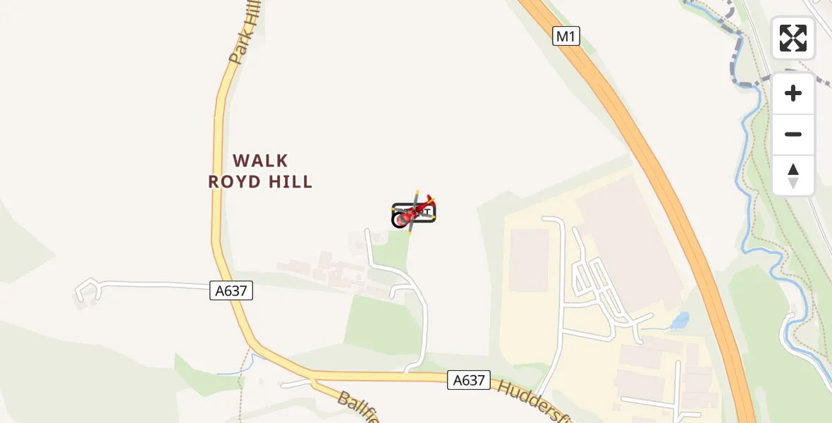 Flight route Air Ambulance Helicopter Barnsley - Barnsley, 05 June 2026, 14:27