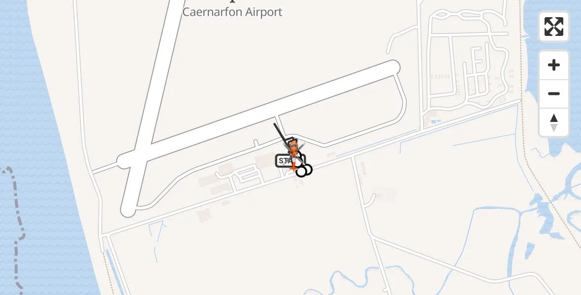 Flight route Coastguard Helicopter Caernarfon Airport - Caernarfon Airport, 05 June 2026, 14:46