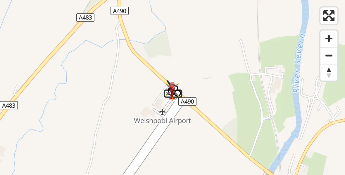 Flight route Air Ambulance Helicopter Welshpool Airport - Welshpool Airport, 05 June 2026, 15:29