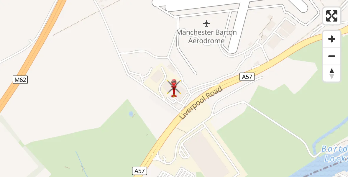 Flight route Air Ambulance Helicopter Manchester Barton Aerodrome - Manchester Barton Aerodrome, 06 June 2026, 00:37