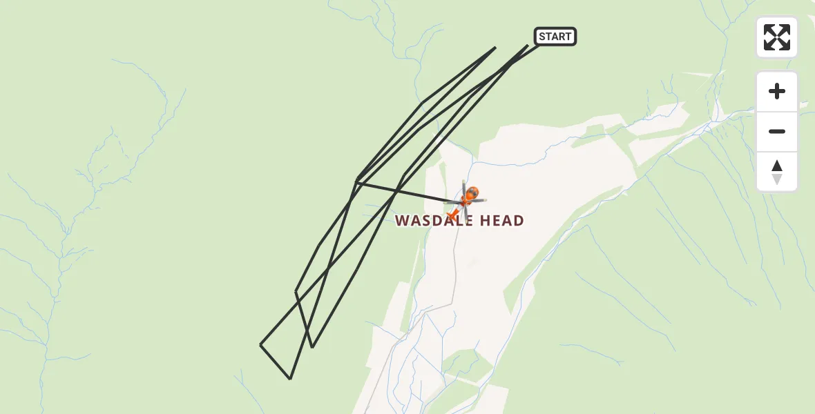 Flight route Coastguard Helicopter Wasdale - Wasdale, 06 June 2026, 11:25