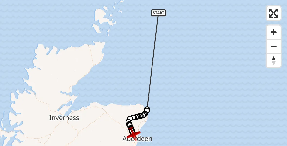 Flight route Air Ambulance Aircraft North Sea - Cothal, 06 June 2026, 15:00