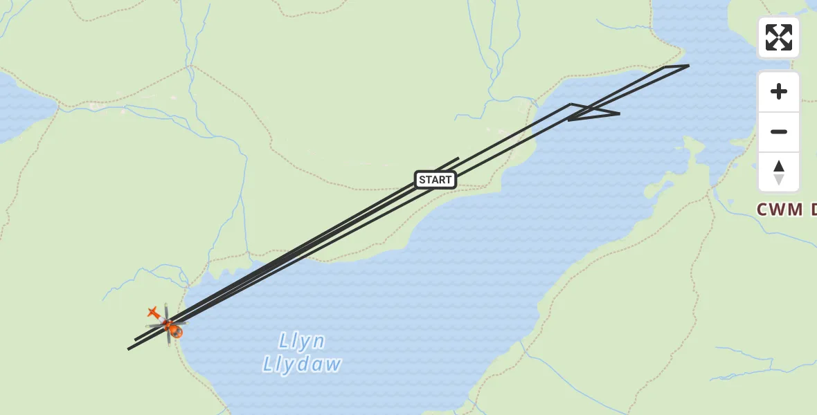 Flight route Coastguard Helicopter Beddgelert - Beddgelert, 06 June 2026, 15:07