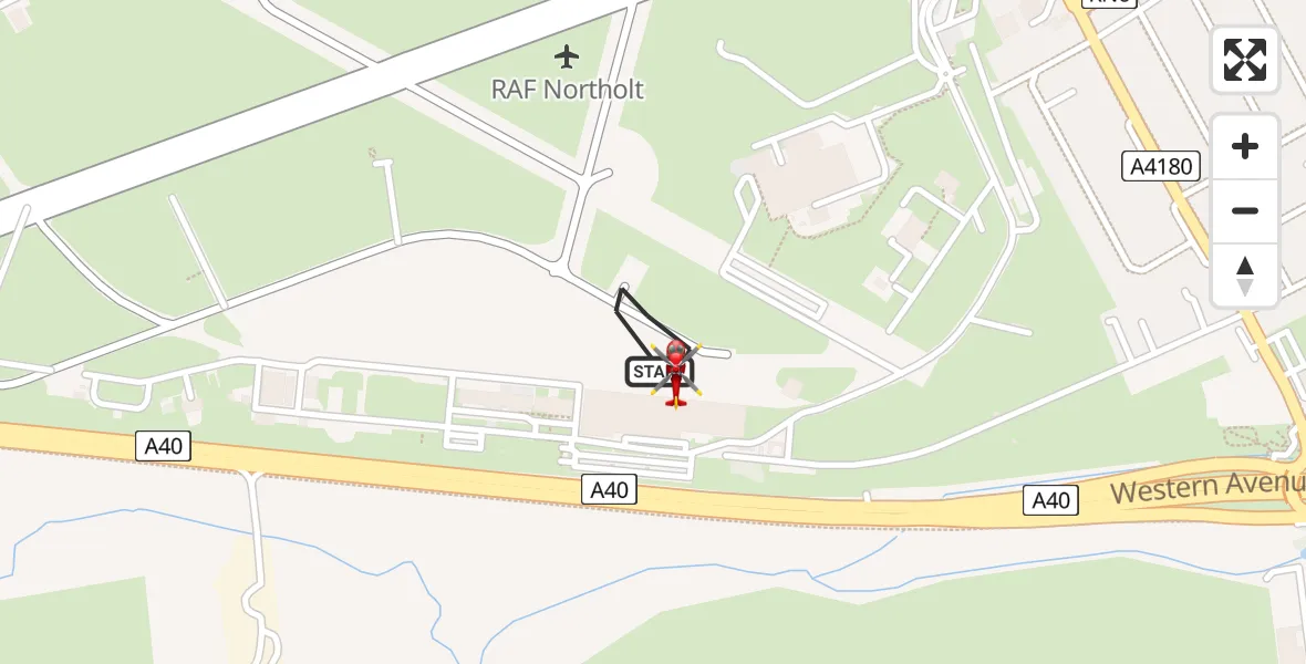 Flight route Air Ambulance Helicopter RAF Northolt - RAF Northolt, 06 June 2026, 16:37