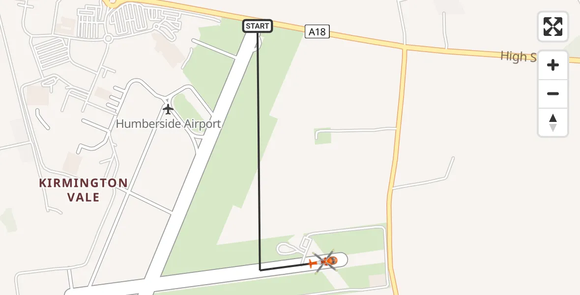 Flight route Coastguard Helicopter Humberside Airport - Humberside Airport, 06 June 2026, 20:28