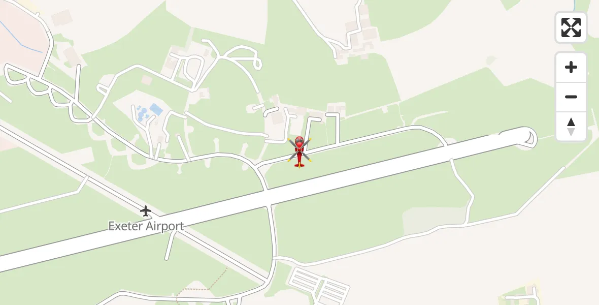 Flight route Air Ambulance Helicopter Exeter International Airport - Exeter International Airport, 06 June 2026, 22:23