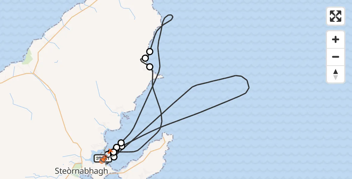 Flight route Coastguard Helicopter Stornoway Airport - Àird Thunga, 07 June 2026, 09:32