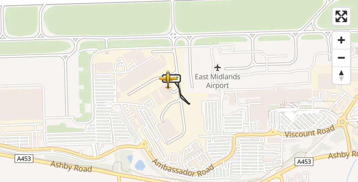 Flight route Police Aircraft East Midlands Airport - East Midlands Airport, 07 June 2026, 12:51