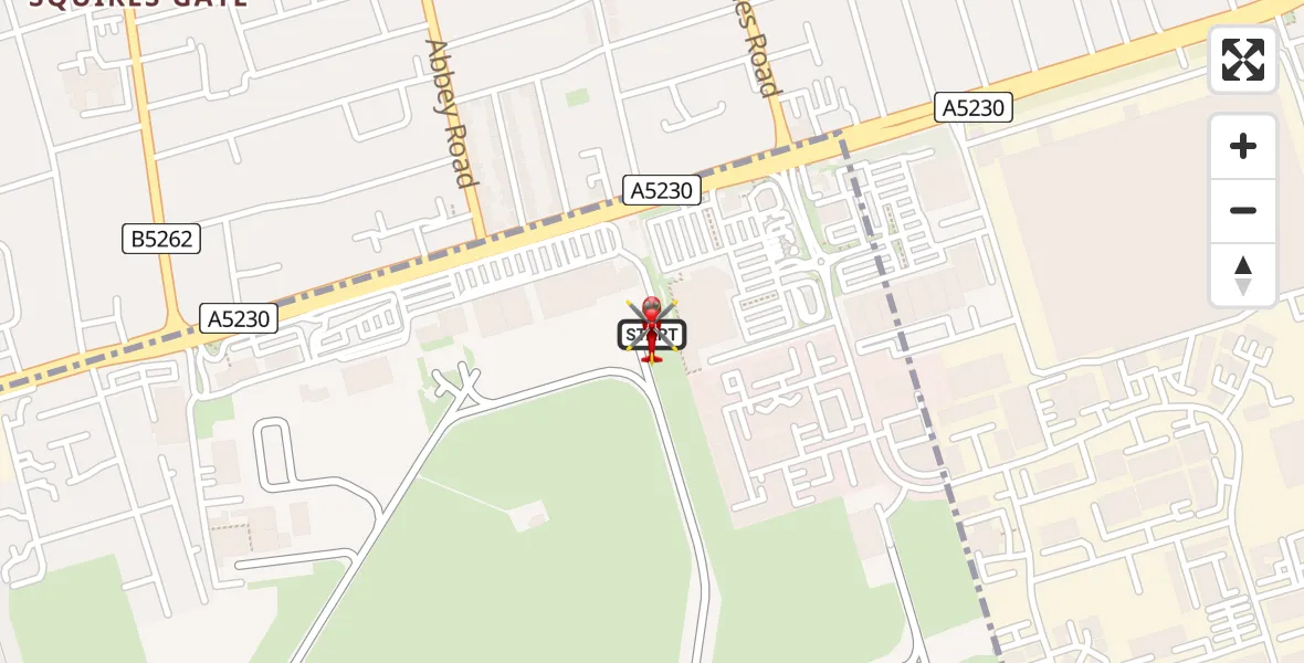 Flight route Air Ambulance Helicopter Blackpool Airport - Blackpool Airport, 07 June 2026, 13:00