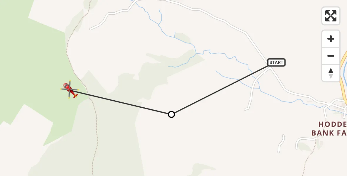 Flight route Air Ambulance Helicopter Dunsop Bridge - Ribble Valley, 07 June 2026, 14:41