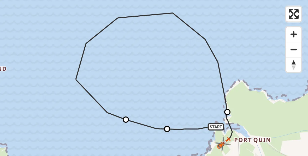 Flight route Coastguard Helicopter St Minver - St Minver, 07 June 2026, 15:25