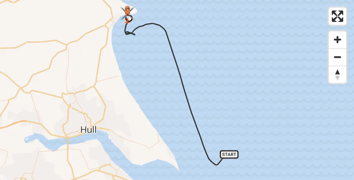 Flight route Coastguard Helicopter North Sea - Flamborough, 07 June 2026, 16:08