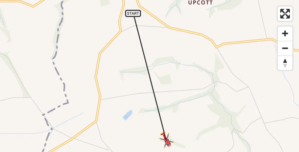 Flight route Air Ambulance Helicopter North Devon - Burrington, 07 June 2026, 17:20