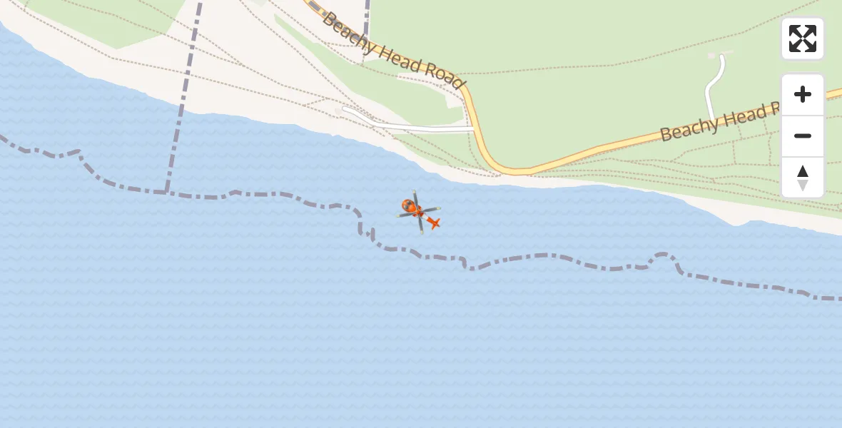 Flight route Coastguard Helicopter Eastbourne - Eastbourne, 07 June 2026, 17:51