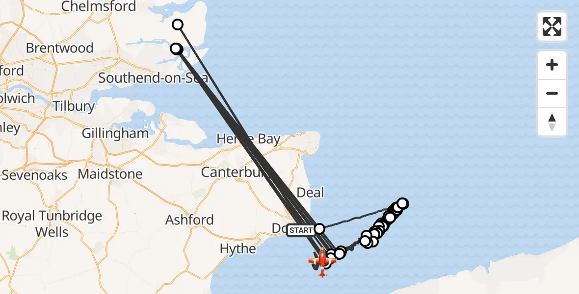 Flight route Coastguard Drone English Channel - English Channel, 08 June 2026, 06:04
