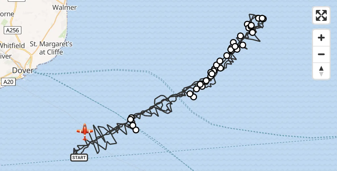 Flight route Coastguard Drone English Channel - English Channel, 08 June 2026, 07:33