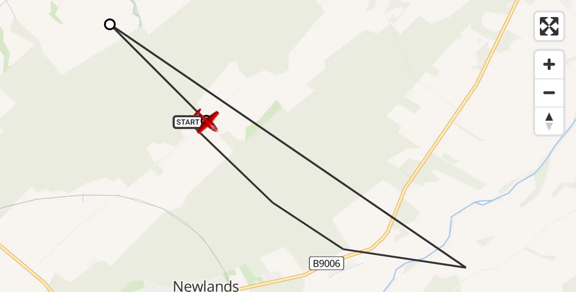 Flight route Air Ambulance Aircraft Newlands of Culloden - Newlands of Culloden, 08 June 2026, 08:29