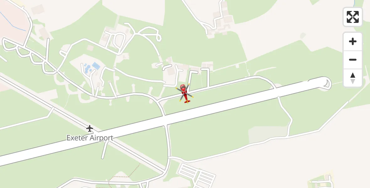 Flight route Air Ambulance Helicopter Exeter International Airport - Exeter International Airport, 08 June 2026, 08:53