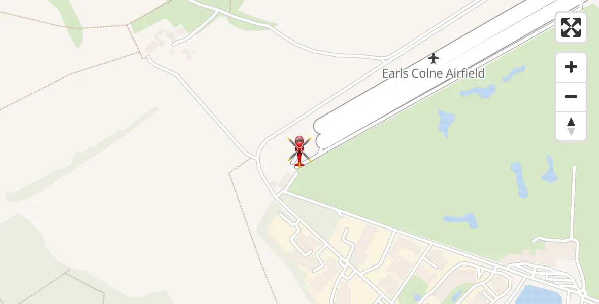 Flight route Air Ambulance Helicopter Earls Colne Airfield - Earls Colne Airfield, 08 June 2026, 08:58