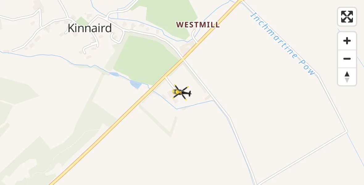 Flight route Police Helicopter Kinnaird - Kinnaird, 08 June 2026, 11:50