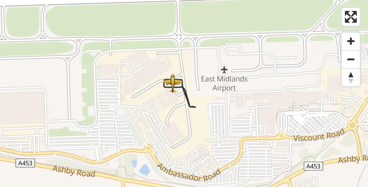 Flight route Police Aircraft East Midlands Airport - East Midlands Airport, 08 June 2026, 12:50