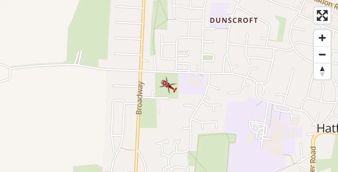 Flight route Air Ambulance Helicopter Hatfield - Hatfield, 08 June 2026, 15:28