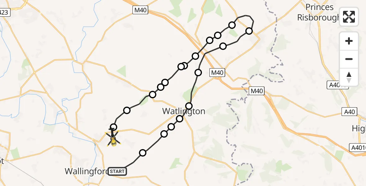 Flight route Police Helicopter Benson - Benson, 08 June 2026, 19:45