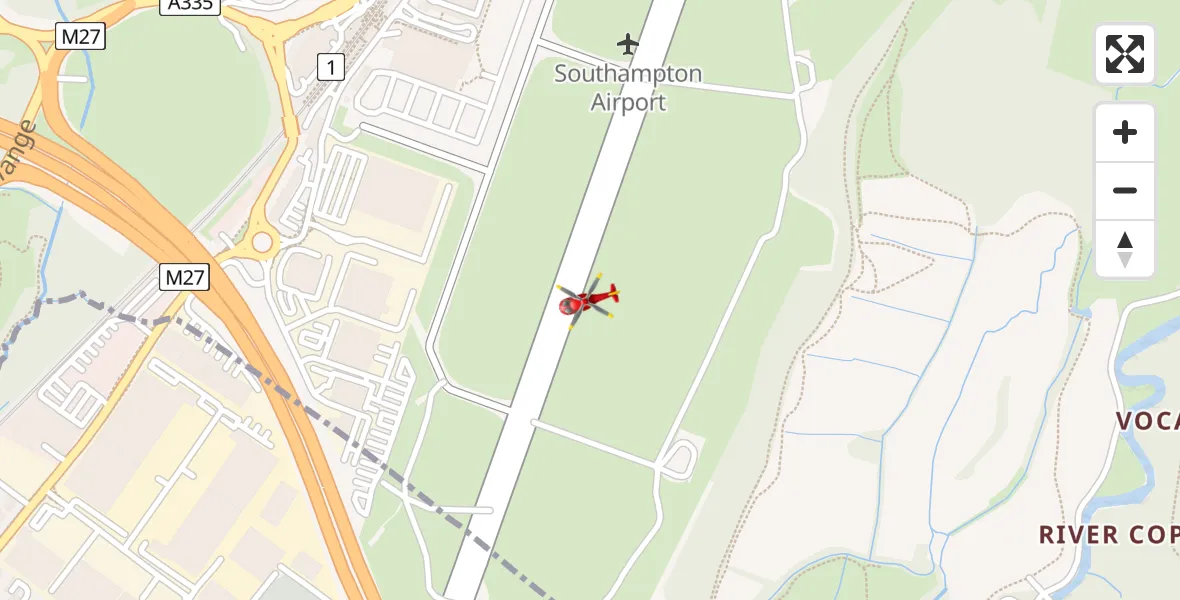 Flight route Air Ambulance Helicopter Southampton Airport - Southampton Airport, 08 June 2026, 23:19