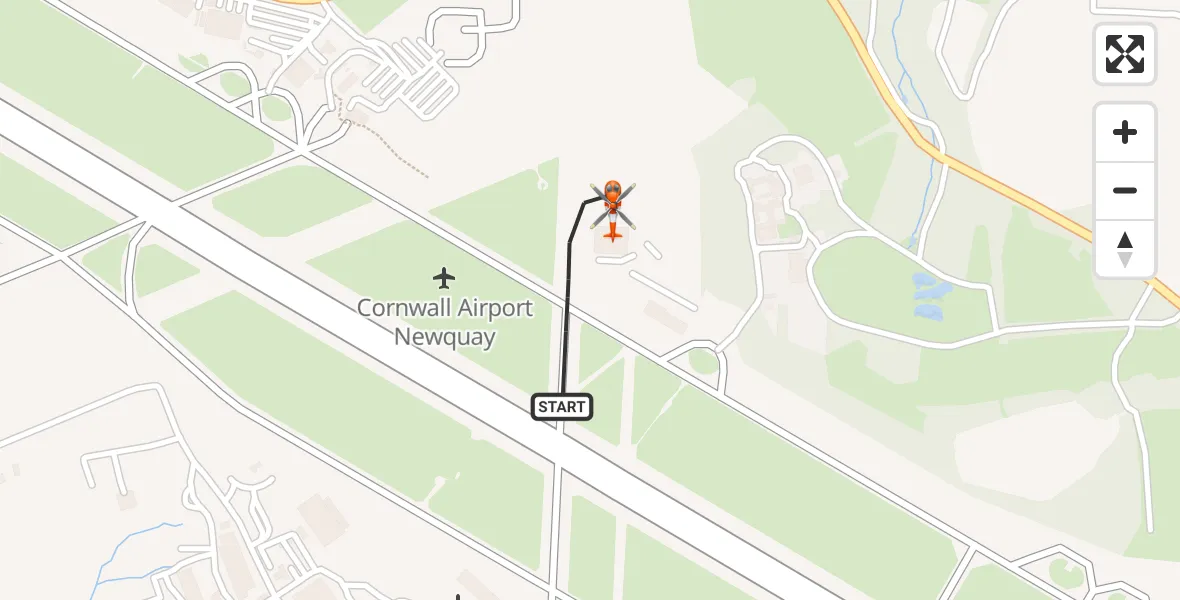Flight route Coastguard Helicopter Cornwall Airport Newquay - Cornwall Airport Newquay, 08 June 2026, 23:35