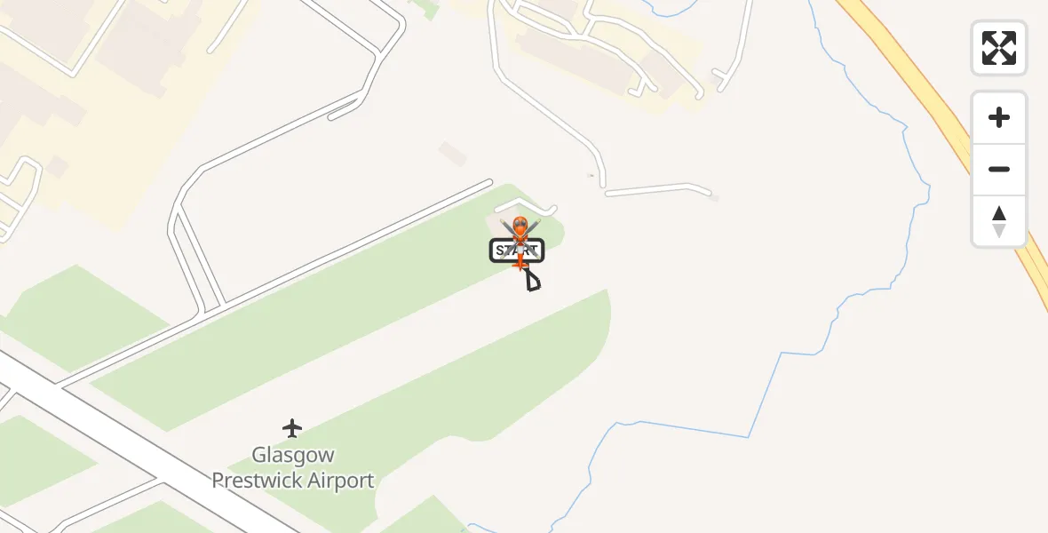 Flight route Coastguard Helicopter Glasgow Prestwick Airport - Glasgow Prestwick Airport, 08 June 2026, 23:57