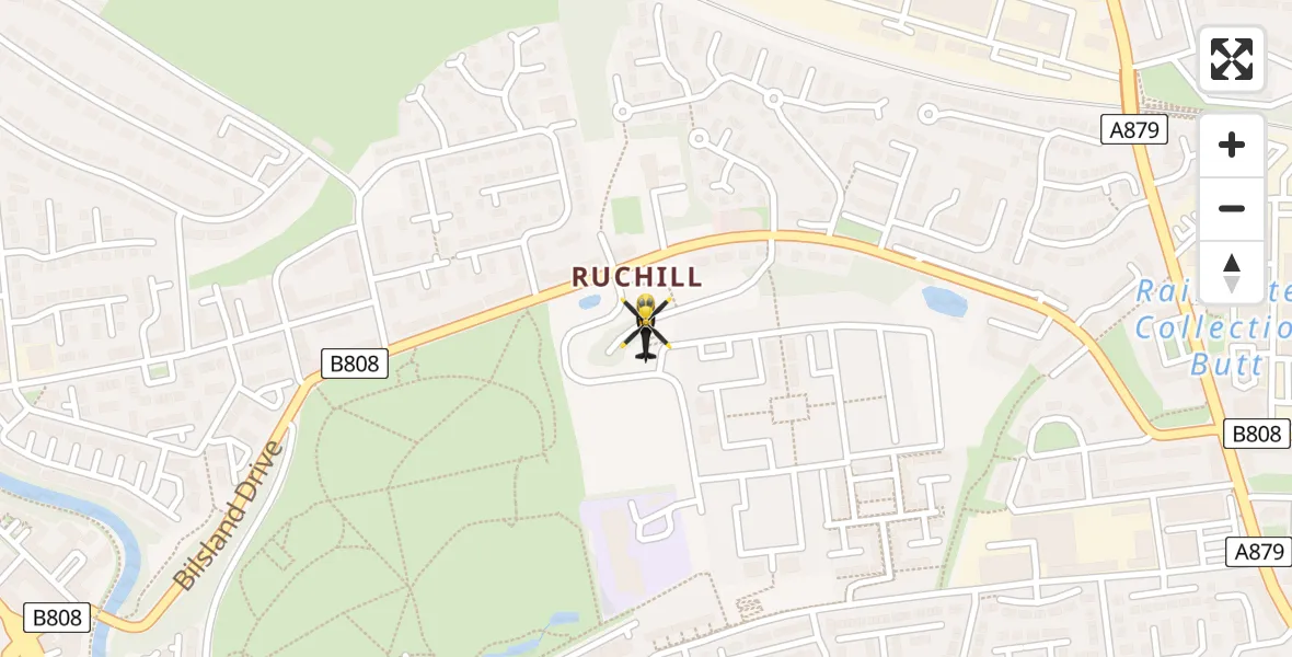 Flight route Police Helicopter Glasgow - Glasgow, 09 June 2026, 10:56
