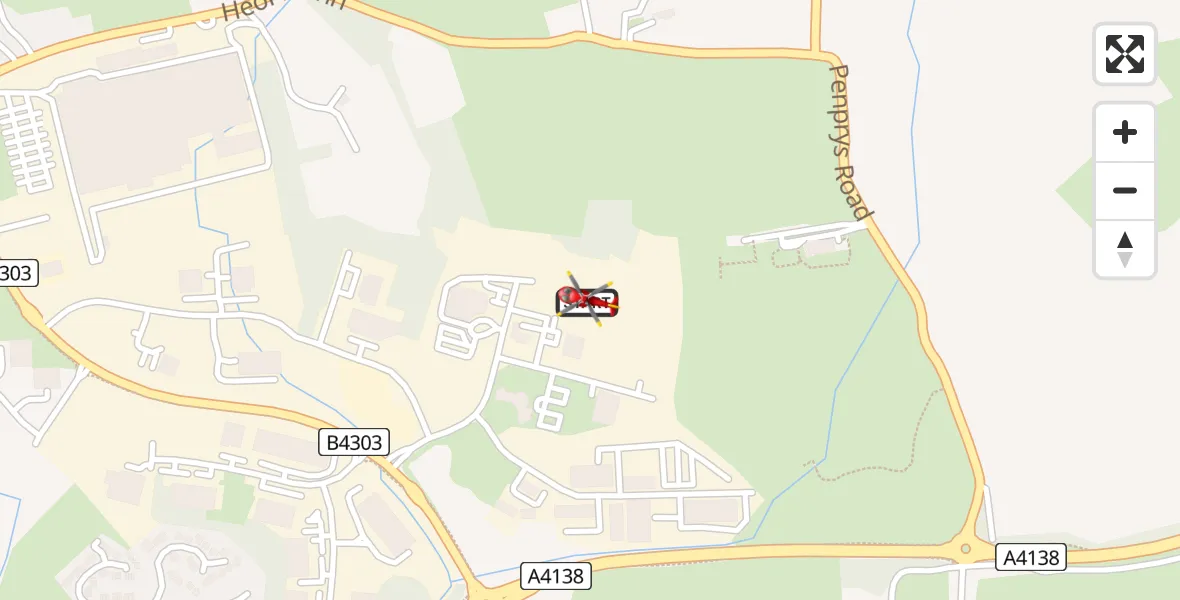 Flight route Air Ambulance Helicopter Dafen - Dafen, 09 June 2026, 11:11