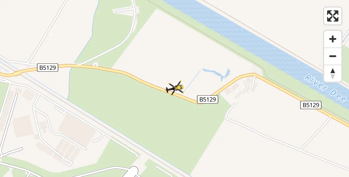 Flight route Police Helicopter Hawarden Airport - Hawarden Airport, 09 June 2026, 11:52