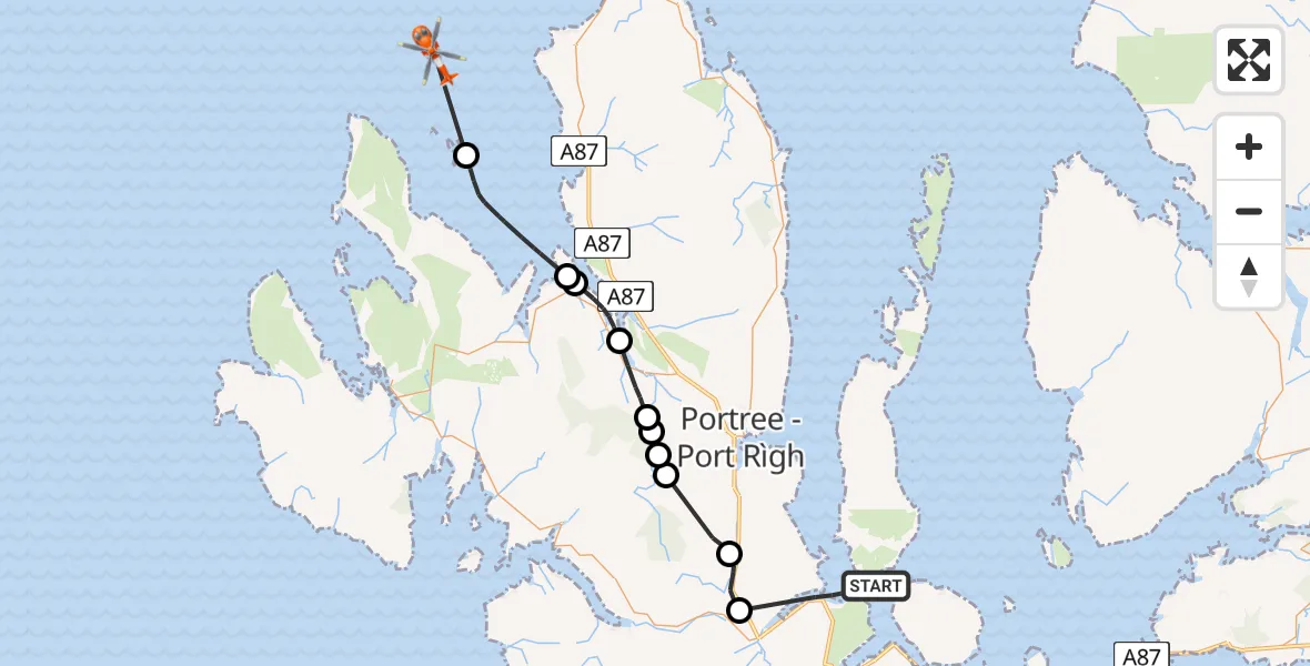 Flight route Coastguard Helicopter Inner Seas - Inner Seas, 09 June 2026, 13:52