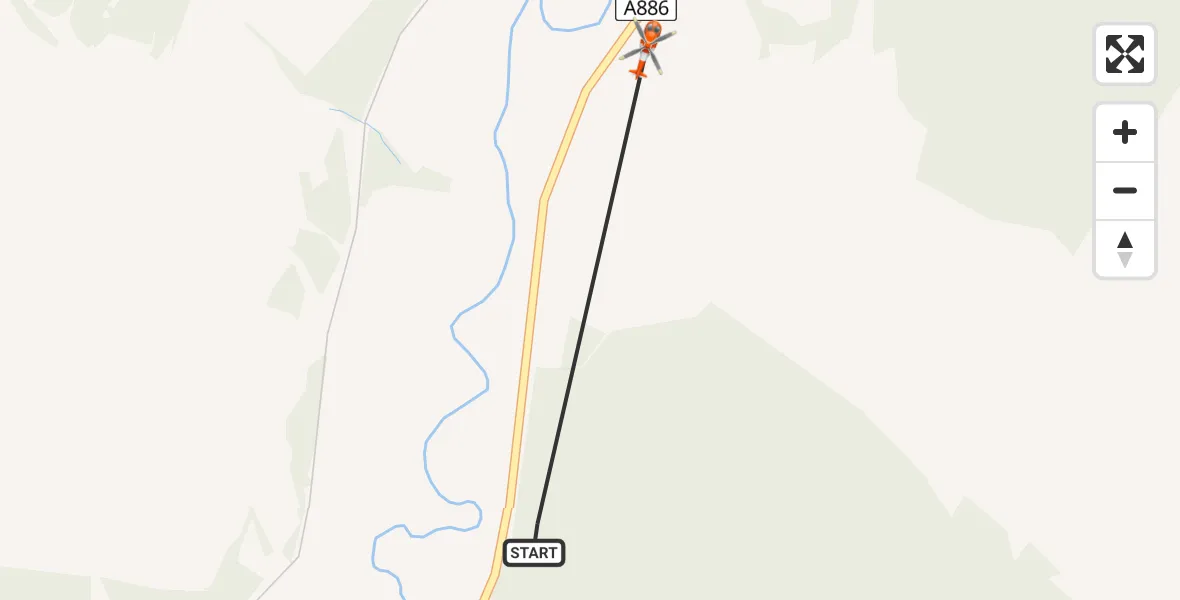 Flight route Coastguard Helicopter Clachan of Glendaruel - Clachan of Glendaruel, 09 June 2026, 14:51