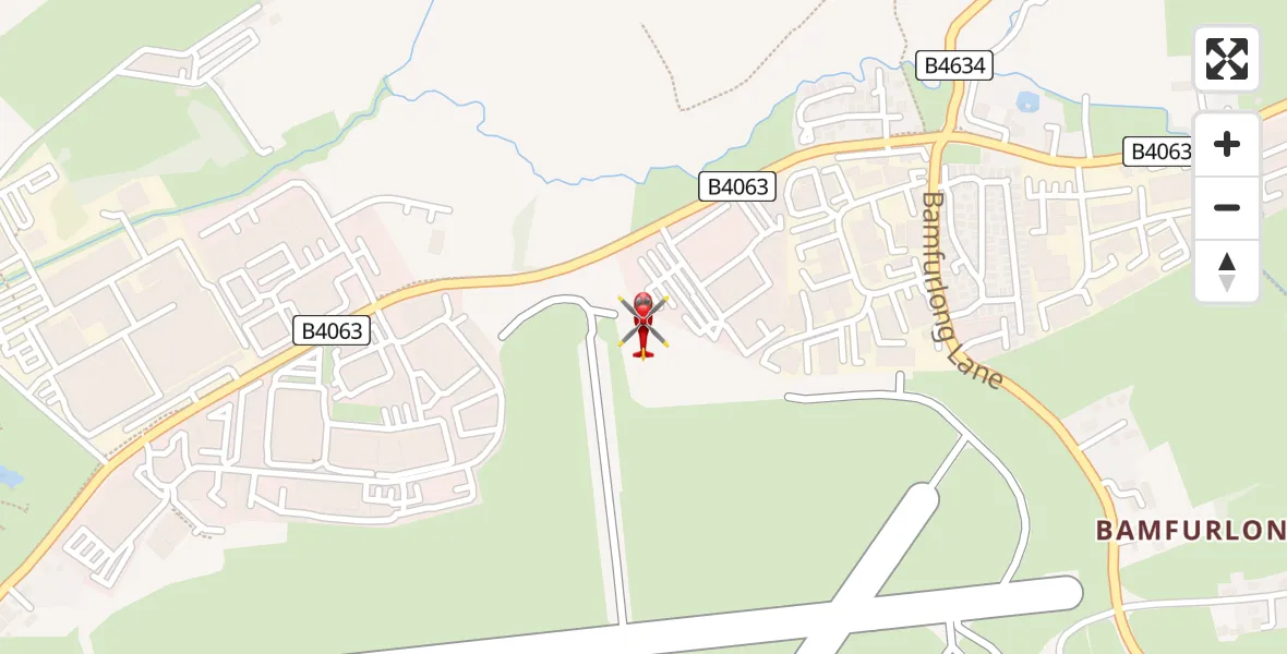 Flight route Air Ambulance Helicopter Gloucestershire Airport - Gloucestershire Airport, 09 June 2026, 15:11
