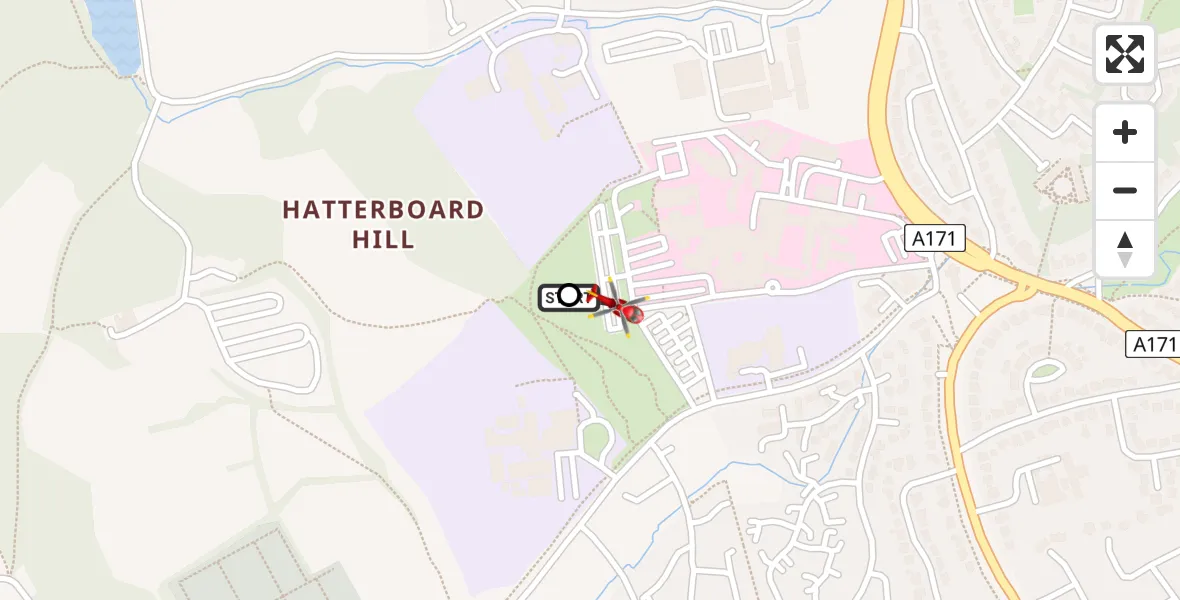 Flight route Air Ambulance Helicopter Newby - Scarborough, 09 June 2026, 19:36