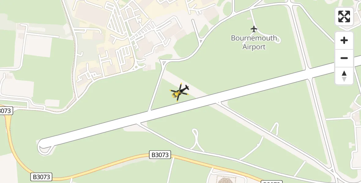 Flight route Police Helicopter Bournemouth Airport - Bournemouth Airport, 10 June 2026, 14:37