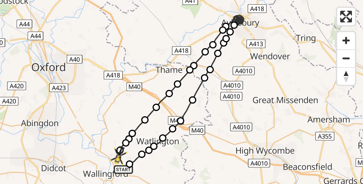 Flight route Police Helicopter Benson - Benson, 10 June 2026, 18:27