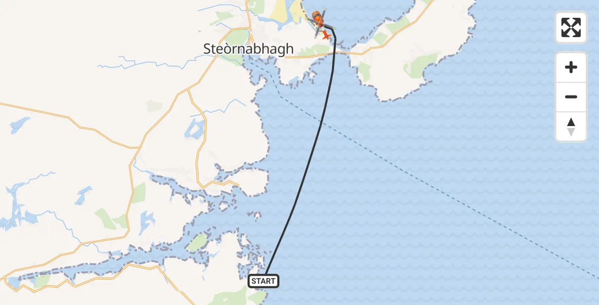 Flight route Coastguard Helicopter Inner Seas - Mealabost, 10 June 2026, 20:44