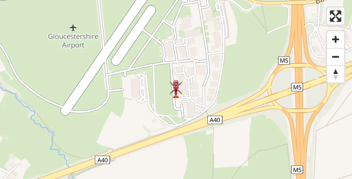 Flight route Air Ambulance Helicopter Gloucestershire Airport - Gloucestershire Airport, 11 June 2026, 15:47