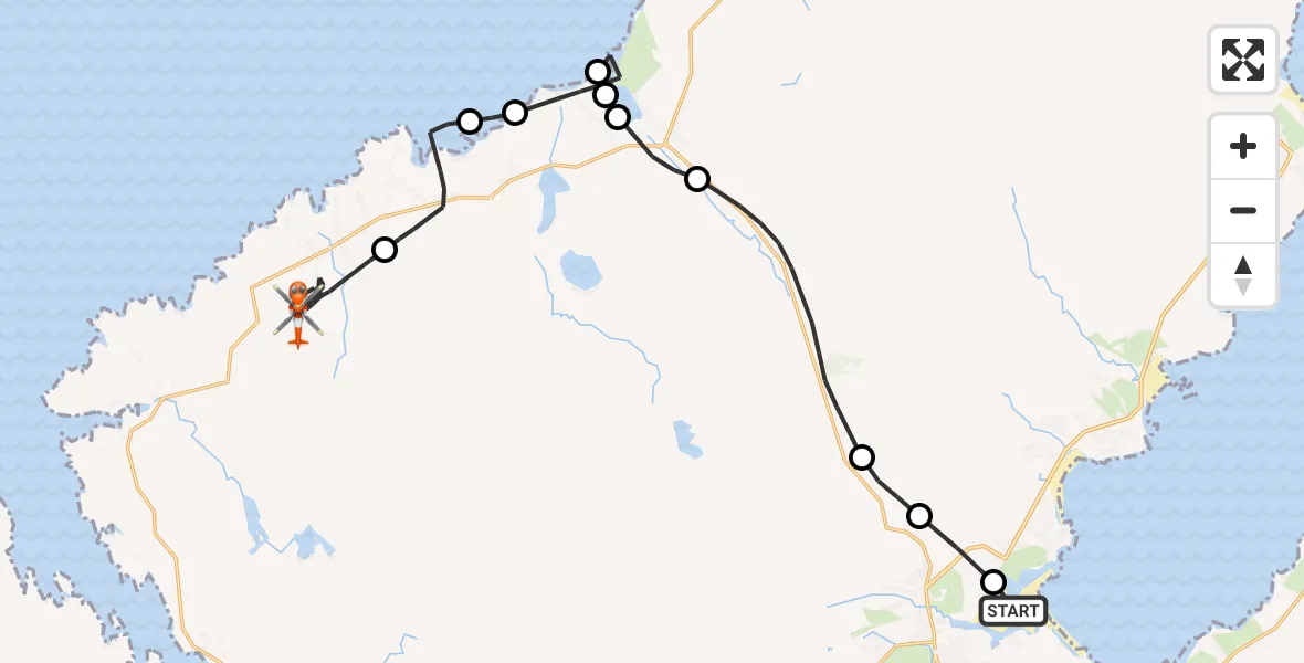 Flight route Coastguard Helicopter Steinis - Siabost, 12 June 2026, 09:01