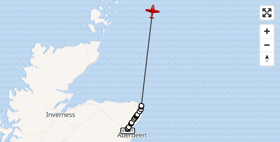 Flight route Air Ambulance Aircraft Cothal - North Sea, 12 June 2026, 09:05