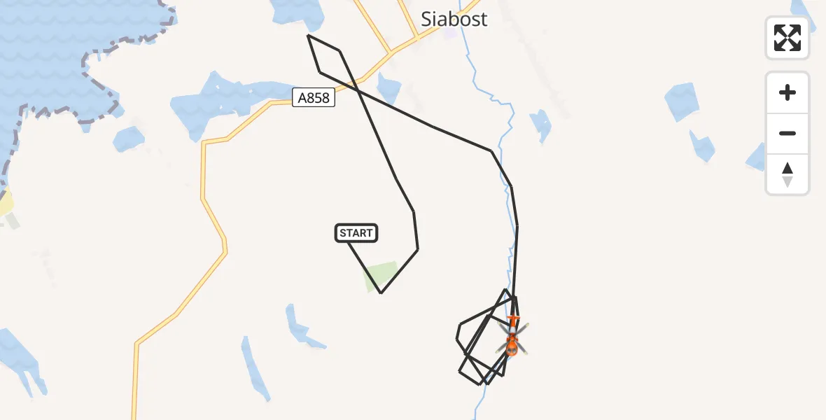 Flight route Coastguard Helicopter Siabost - Siabost, 12 June 2026, 09:19